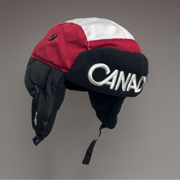 Canada Winter Olympics Hudsons Bay Co Trapper Hat Ear Flaps Size Youth O/S - Picture 2 of 4